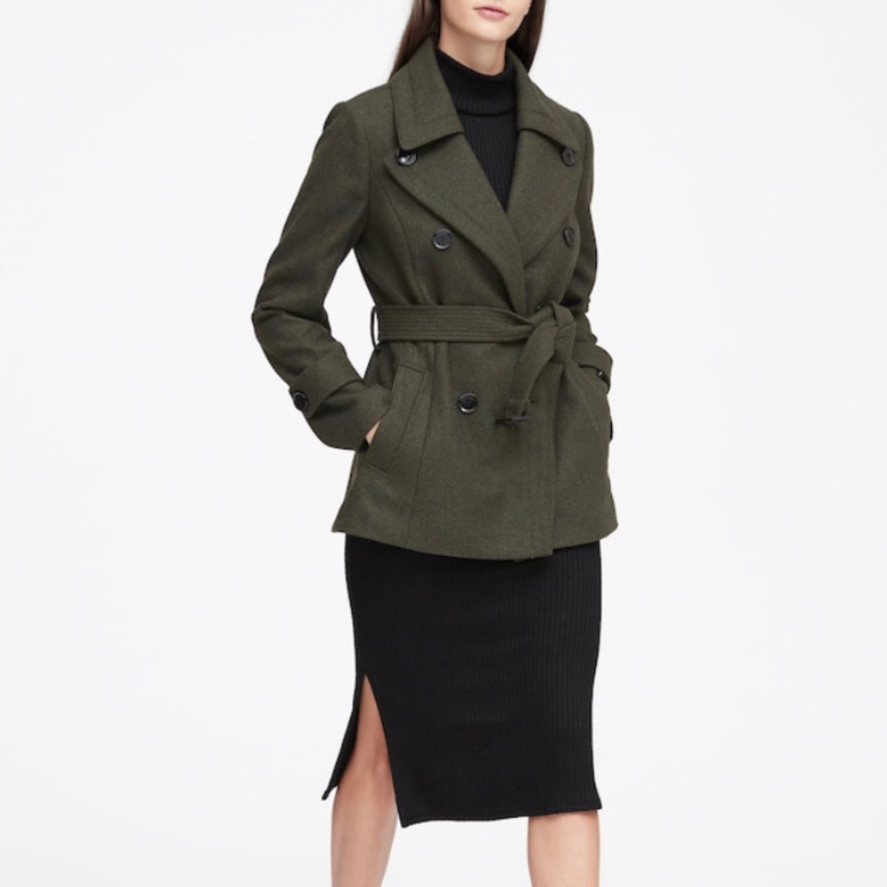 Banana Republic Italian Melton Wool Trench Coat